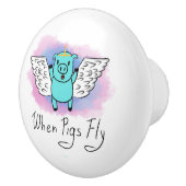 Wenn Schweine Keramik-Griff fliegen Keramikknauf (Rechts)