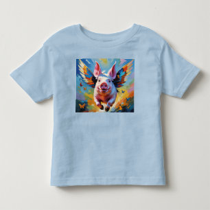 Wenn Schweine mit Schmetterlingsflügeln fliegen Kleinkind T-shirt