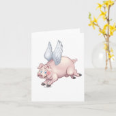 Wenn Schweine notecard fliegen Karte (Gelbe Blume)