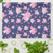 Wenn Schweine rosa W/Herz fliegen Geschirrtuch (Gefaltet)