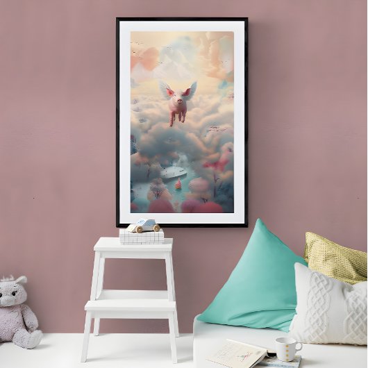 Wenn Schweine über Paradiesposter fliegen könnten Poster