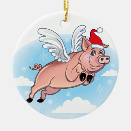 Wenn Schweine Verzierung fliegen Keramik Ornament (Vorne)