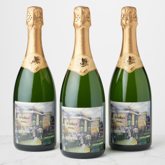 Wenn sich Kunst nicht bildet, dann wird Grace sie  Schaumweinetikett (Flaschen)