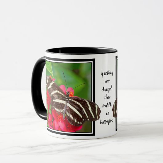 Wenn sich nie etwas geändert hat | Zebra Butterfly Tasse (Vorderseite Links)