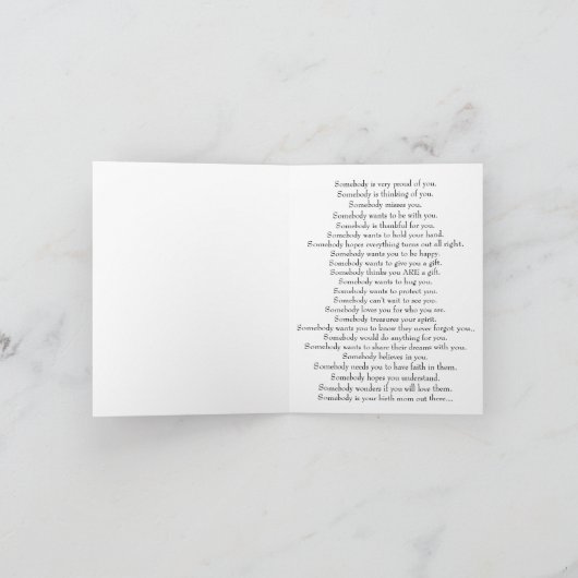 Wenn Sie adoptiert sind, denken Sie bitte daran... Karte (Innenseite)