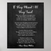 Wenn sie alles Gedicht Schwarz und Weiß bedeuten Poster (Vorne)