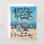 Wenn Sie das Glück haben, am Strand zu leben Postkarte (Vorne/Hinten)