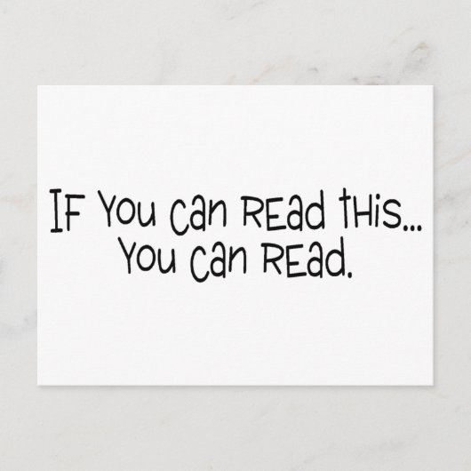 Wenn Sie das lesen können, können Sie lesen Postkarte (Vorderseite)