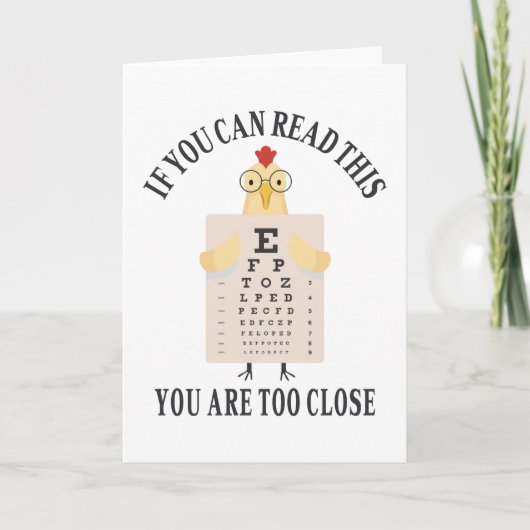 Wenn Sie das lesen können, sind Sie zu nah Karte (Vorderseite)