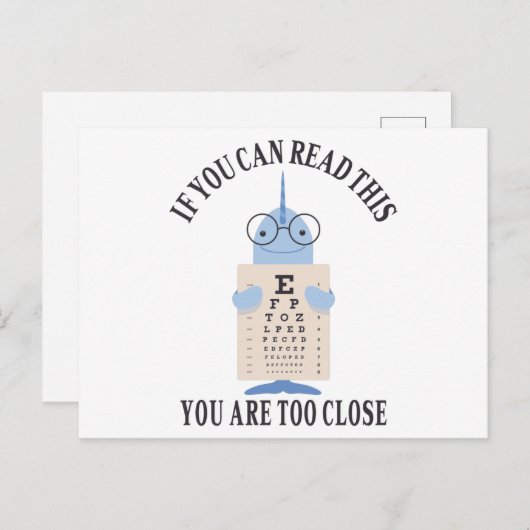 Wenn Sie das lesen können, sind Sie zu nah Postkarte (Vorne/Hinten)