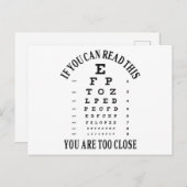 Wenn Sie das lesen können, sind Sie zu nah Postkarte (Vorne/Hinten)