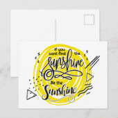 Wenn Sie den Sonnenschein nicht finden, ist er der Postkarte (Vorne/Hinten)