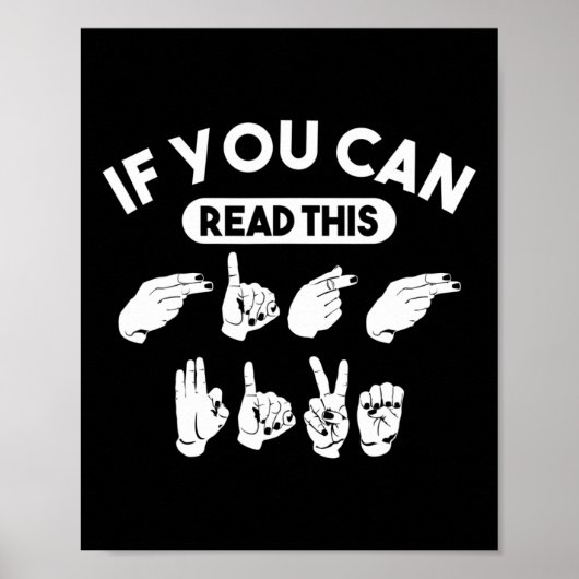 Wenn Sie diese "High Five" lesen können. ASL Aware Poster (Vorne)