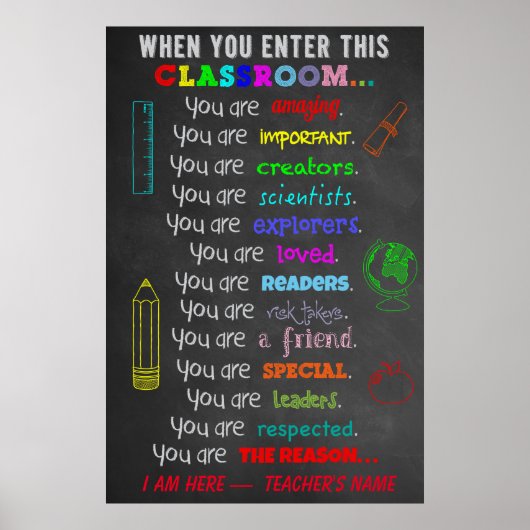 Wenn Sie diese Klasse Regeln Lehrer Geschenk Poster (Vorne)