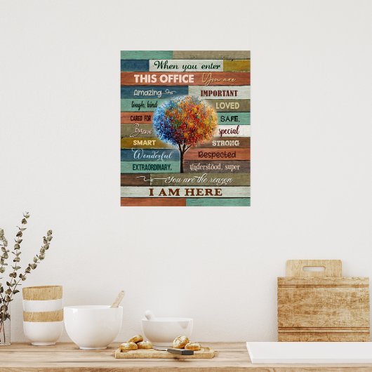 Wenn Sie diese Office-Baumstruktur-Farbe eingeben Poster (Küche)