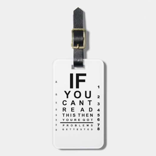 Wenn Sie diese Testkarte lesen können Gepäckanhänger (Vorderseite vertikal)