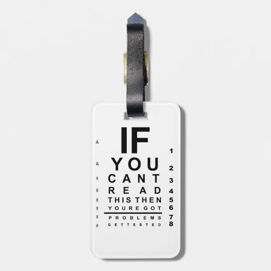 Wenn Sie diese Testkarte lesen können Gepäckanhänger (Rückseite vertikal)