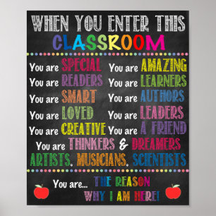 Wenn Sie dieses druckbare Plakat der Klasse eingeb
