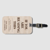 Wenn Sie dieses lustige Sprichwort Brown Wood BG l Gepäckanhänger (Vorderseite (Horizontal))