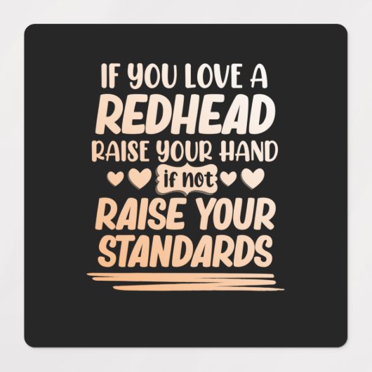 Wenn Sie eine Rote Liebe Niedliche Rote Haare Mädc Etiketten (Design 1)