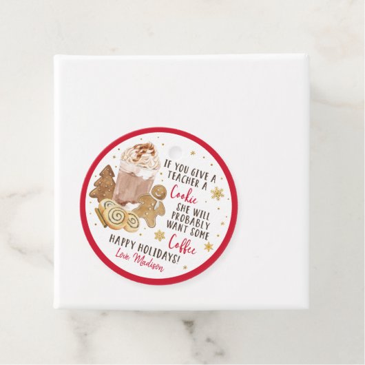 Wenn Sie einem Lehrer ein Kochwinterkaffee geben Geschenkanhänger (Beispiel)