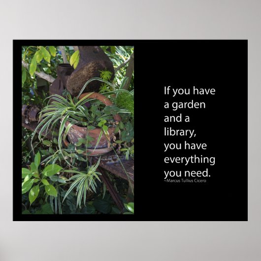 Wenn Sie einen Garten und eine Bibliothek haben, h Poster (Vorne)