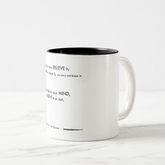 Wenn Sie es fühlen, glauben Sie, freundlich, gedan Zweifarbige Tasse (VorderseiteRechts)