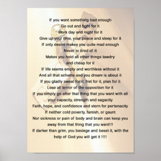 Wenn Sie etwas Schlechtes gewollt haben - Motivier Poster