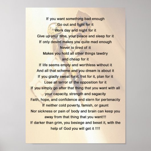 Wenn Sie etwas Schlechtes gewollt haben - Motivier Poster (Vorne)