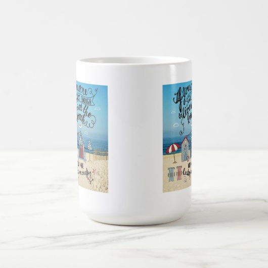 Wenn Sie genug glücklich sind, am Strand zu leben Kaffeetasse (Mittel)