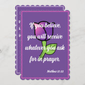 Wenn Sie glauben, erhalten Sie Matthew 21:22 Karte (Vorne/Hinten)