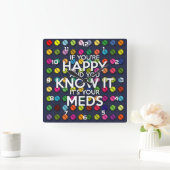 WENN SIE GLÜCKLICH SIND UND SIE ES WISSEN QUADRATISCHE WANDUHR (Zuhause)