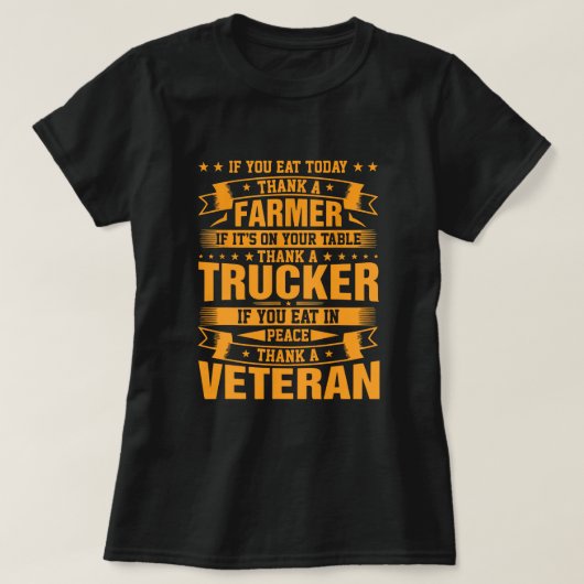 Wenn Sie heute gegessen, danke einem Bauer Trucker T-Shirt (Design vorne)