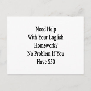 Wenn Sie Hilfe mit Ihrer englischen Hausaufgaben b Postkarte