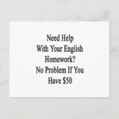 Wenn Sie Hilfe mit Ihrer englischen Hausaufgaben b Postkarte (Vorderseite)