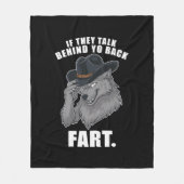 Wenn sie hinter Ihrer Furz reden lustige Meme Fleecedecke (Vorderseite)