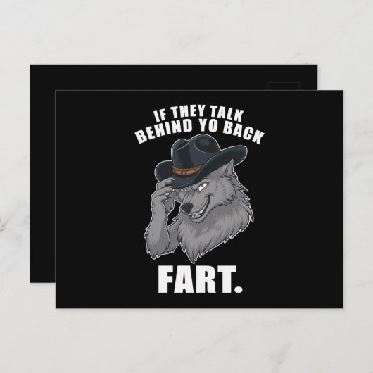 Wenn sie hinter Ihrer Furz reden lustige Meme Postkarte (Vorne/Hinten)