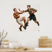Wenn Sie hoch gehen - Vintager Rugby-Druck Poster (Küche)