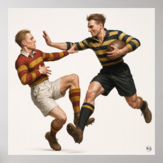 Wenn Sie hoch gehen - Vintager Rugby-Druck Poster