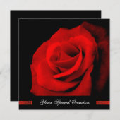 Wenn Sie Lächeln/Rote Rose einladen Einladung (Vorne/Hinten)