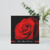 Wenn Sie Lächeln/Rote Rose einladen Einladung (Stehend Vorderseite)