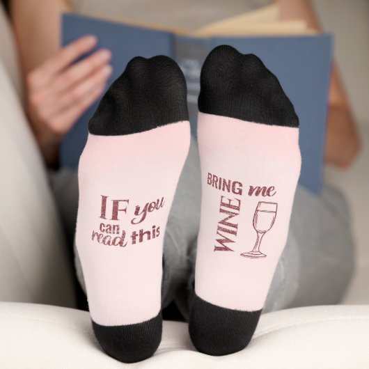Wenn Sie lesen können, bringen Sie mir Wein - lust Socken (Unterseite)