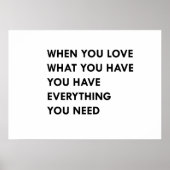 Wenn Sie Liebe haben, was Sie haben Poster (Vorne)