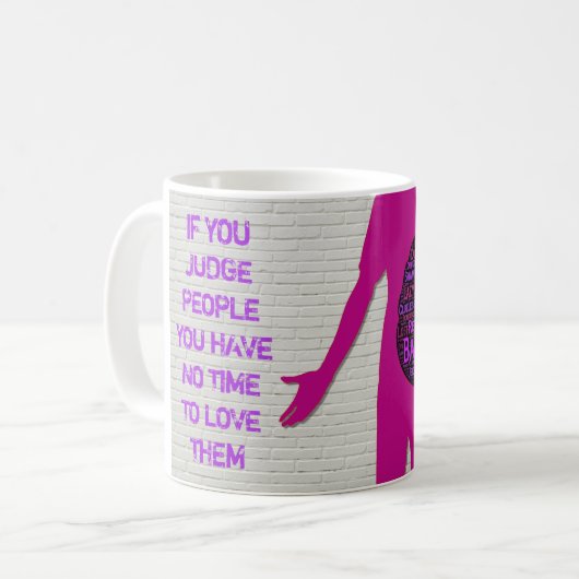 Wenn Sie Menschen beurteilen, inspirierende Zitat  Kaffeetasse (Vorderseite Links)