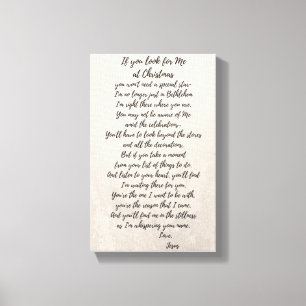Wenn Sie mich am Weihnachten suchen Leinwanddruck