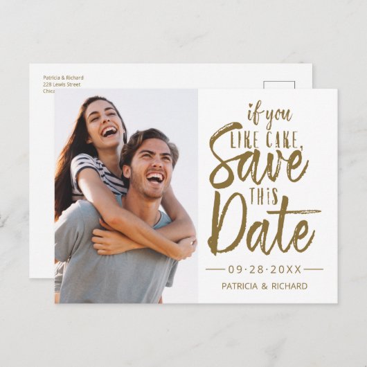 Wenn Sie möchten, dass der Kuchen dieses Datum Fot Postkarte (Vorne/Hinten)