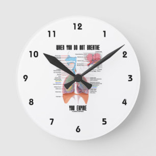 Wenn Sie nicht atmen, laufen Atmungssystem ab Runde Wanduhr
