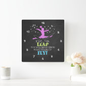 Wenn Sie nie springen - Zitat zur Inspirationsquel Quadratische Wanduhr (Zuhause)