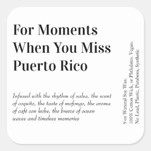 Wenn Sie Puerto Rico Kerzenlabel vermissen Quadratischer Aufkleber