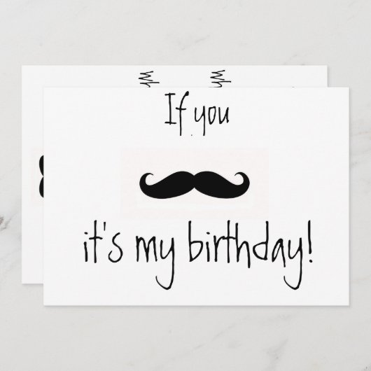 wenn Sie Schnurrbartgeburtstagseinladung Einladung (Vorne/Hinten)